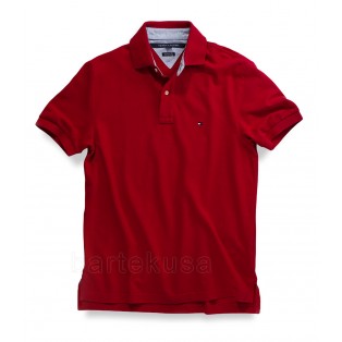 TOMMY HILFIGER CZERWONA MESKA KOSZULKA POLO